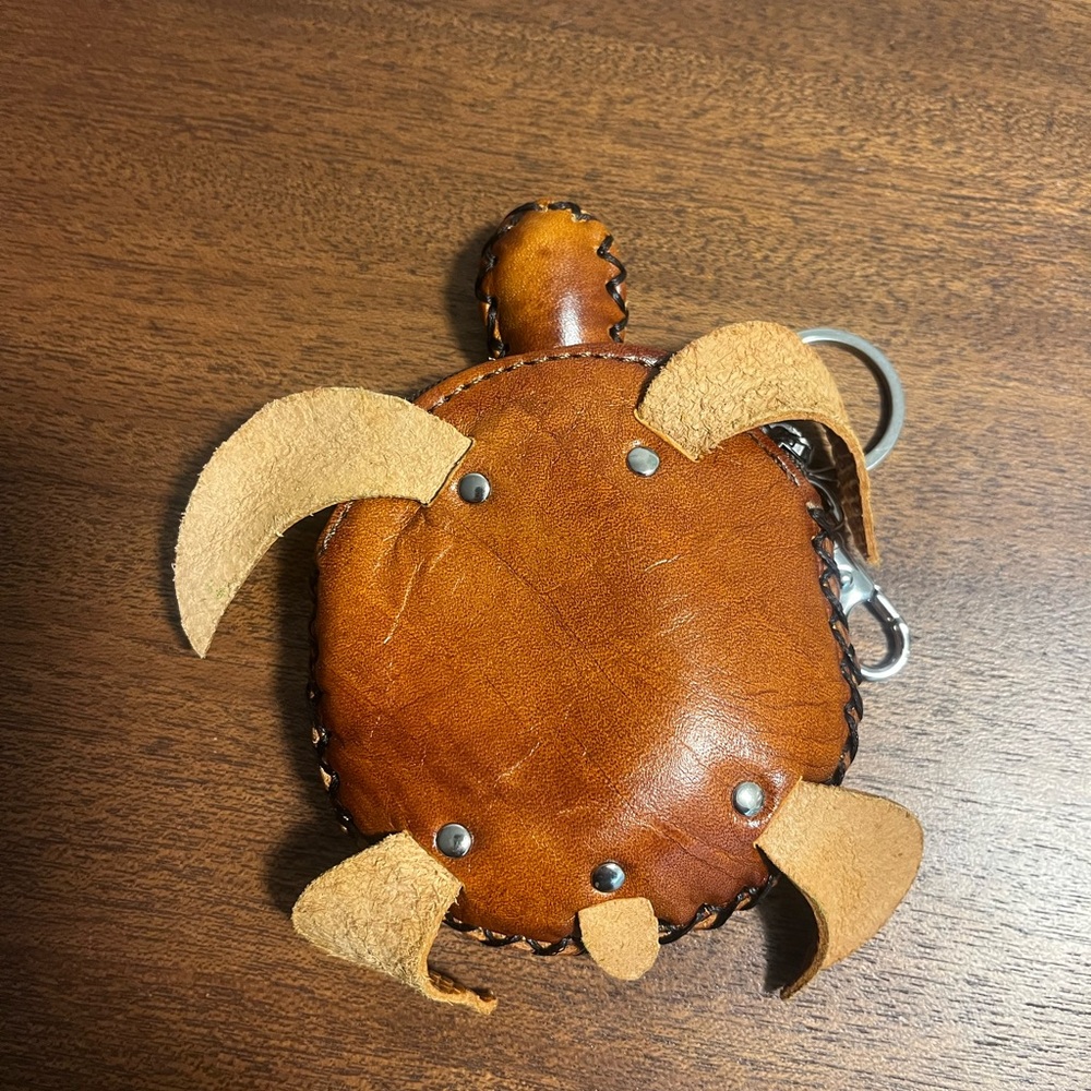 Hand crafted Brown Turtle Coin Purse - Picture 2 of 3